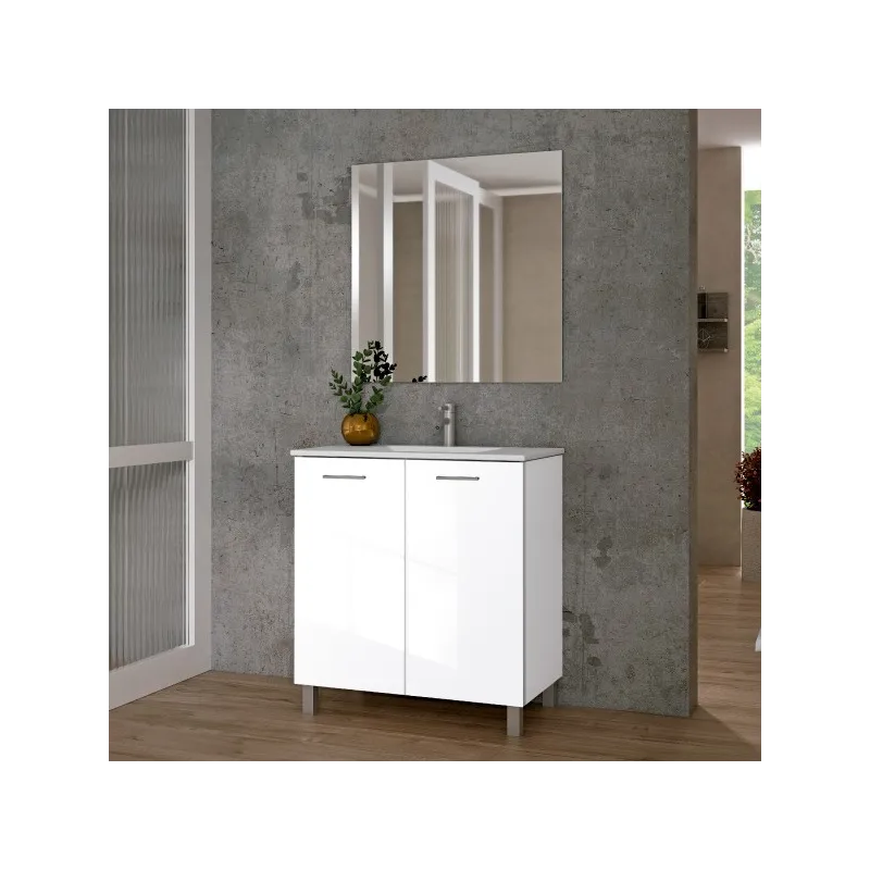 Conjunto baño export 2 puertas blanco brillo Conjunto baño export 2 puertas blanco brillo