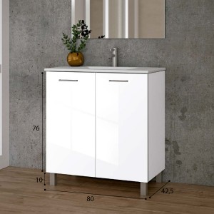 Conjunto baño export 2 puertas blanco brillo