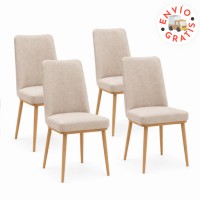 Pack de 4 Sillas Stacy Gris o Marfil | Diseño Moderno