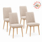 Pack de 4 Sillas Stacy Gris o Marfil | Diseño Moderno