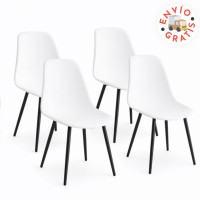 Pack de 4 Sillas Atlantic | Blancas, Beige o Azul Petróleo