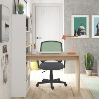 Mesa + estantería Gio blanco-roble