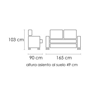 Sofá 2 plazas Duero magnol