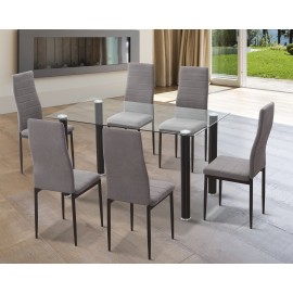 Conjunto mesa y sillas Yuri patas negras