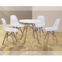 Conjunto mesa redonda y 4 sillas Dinamarca blanco